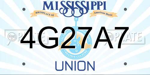 4G27A7 Mississippi License Plate