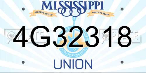 4G32318 Mississippi License Plate