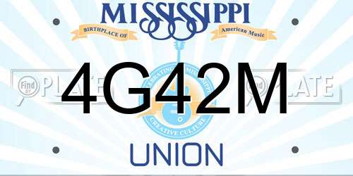 4G42M Mississippi License Plate