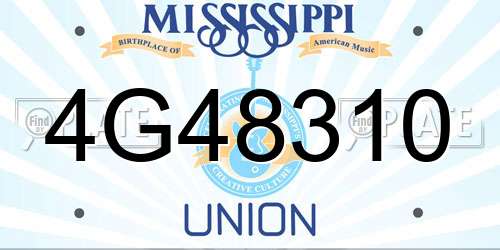 4G48310 Mississippi License Plate