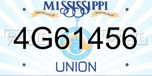 4G61456 Mississippi License Plate