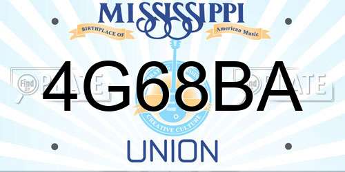 4G68BA Mississippi License Plate