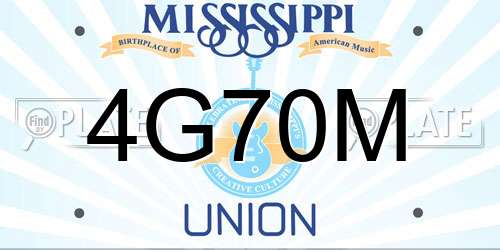4G70M Mississippi License Plate