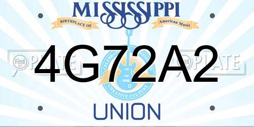 4G72A2 Mississippi License Plate