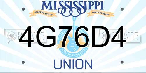 4G76D4 Mississippi License Plate