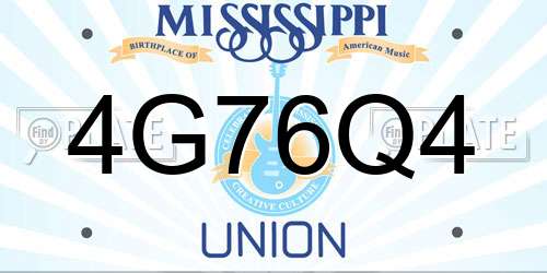 4G76Q4 Mississippi License Plate