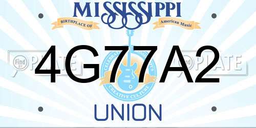 4G77A2 Mississippi License Plate