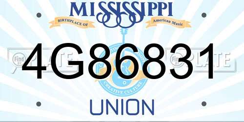 4G86831 Mississippi License Plate