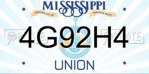 4G92H4 Mississippi License Plate