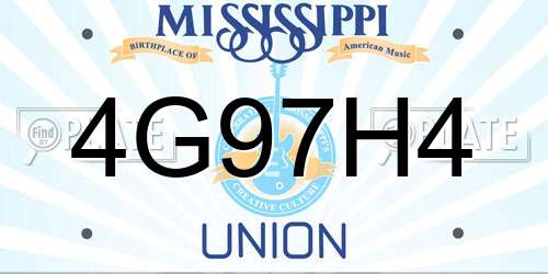 4G97H4 Mississippi License Plate
