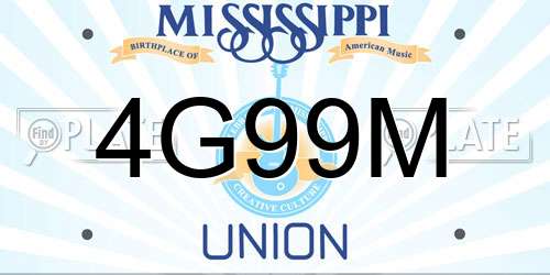 4G99M Mississippi License Plate
