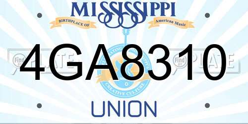 4GA8310 Mississippi License Plate