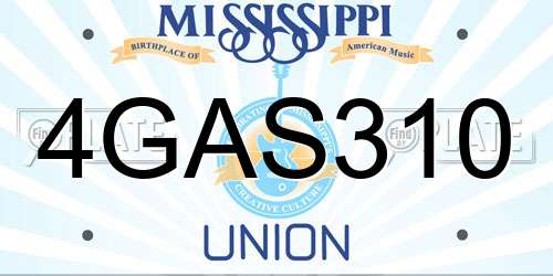 4GAS310 Mississippi License Plate