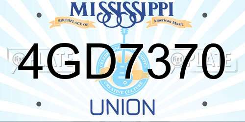 4GD7370 Mississippi License Plate