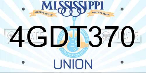4GDT370 Mississippi License Plate