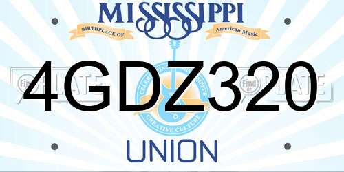 4GDZ320 Mississippi License Plate