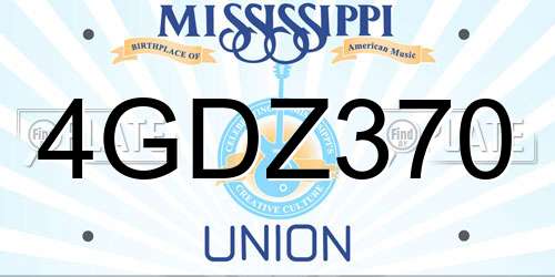 4GDZ370 Mississippi License Plate