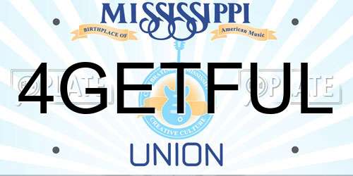 4GETFUL Mississippi License Plate