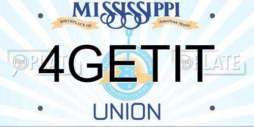 4GETIT Mississippi License Plate