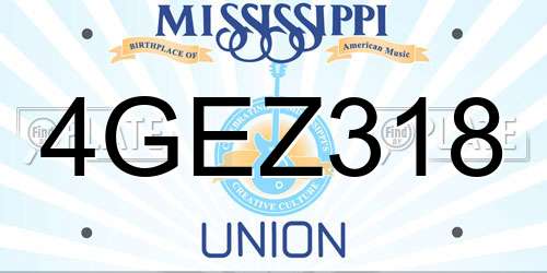 4GEZ318 Mississippi License Plate