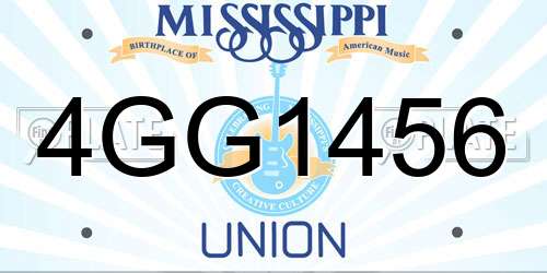 4GG1456 Mississippi License Plate