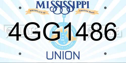 4GG1486 Mississippi License Plate
