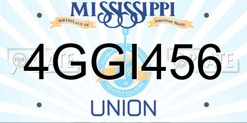 4GGI456 Mississippi License Plate