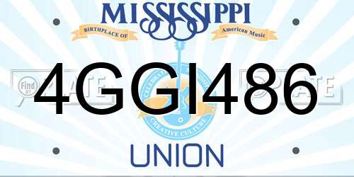 4GGI486 Mississippi License Plate