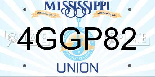 4GGP82 Mississippi License Plate