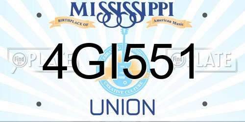 4GI551 Mississippi License Plate