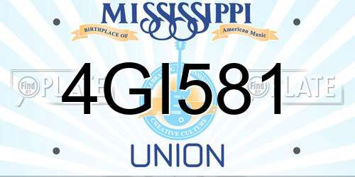 4GI581 Mississippi License Plate