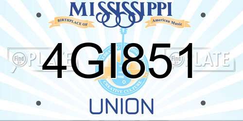 4GI851 Mississippi License Plate