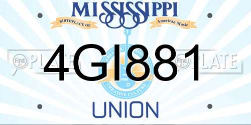 4GI881 Mississippi License Plate