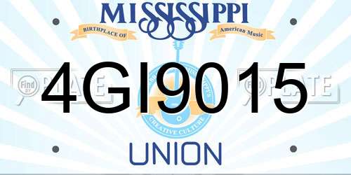 4GI9015 Mississippi License Plate