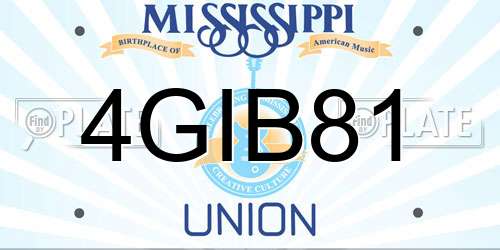 4GIB81 Mississippi License Plate