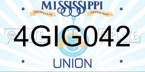 4GIG042 Mississippi License Plate