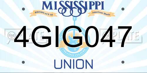4GIG047 Mississippi License Plate