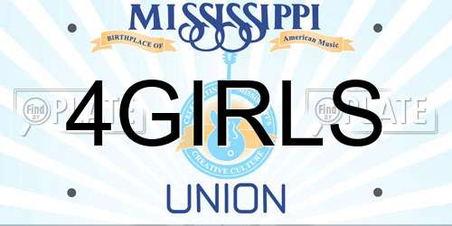 4GIRLS Mississippi License Plate