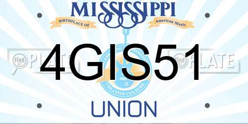 4GIS51 Mississippi License Plate