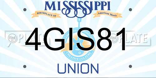 4GIS81 Mississippi License Plate