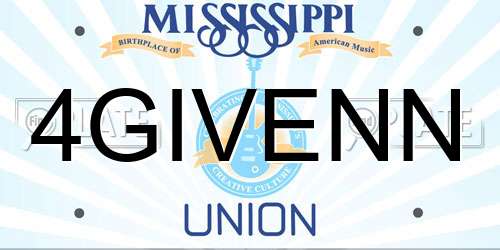 4GIVENN Mississippi License Plate