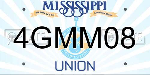 4GMM08 Mississippi License Plate