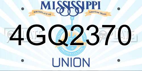 4GQ2370 Mississippi License Plate
