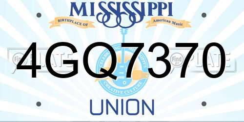 4GQ7370 Mississippi License Plate