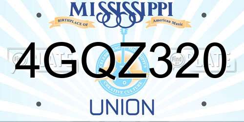4GQZ320 Mississippi License Plate