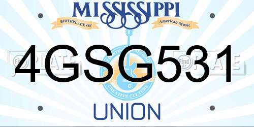 4GSG531 Mississippi License Plate