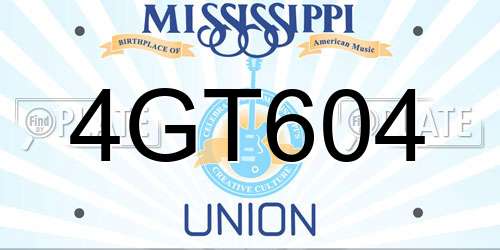 4GT604 Mississippi License Plate