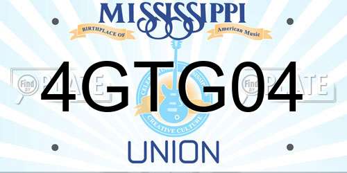 4GTG04 Mississippi License Plate