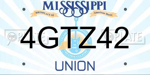 4GTZ42 Mississippi License Plate
