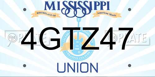 4GTZ47 Mississippi License Plate